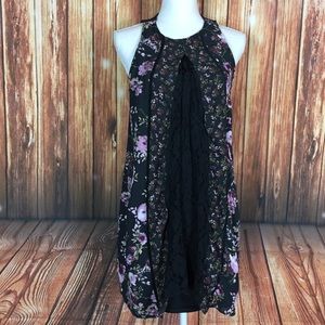 Skylar + Jade M Blush Floral Lace Panel MiniDress